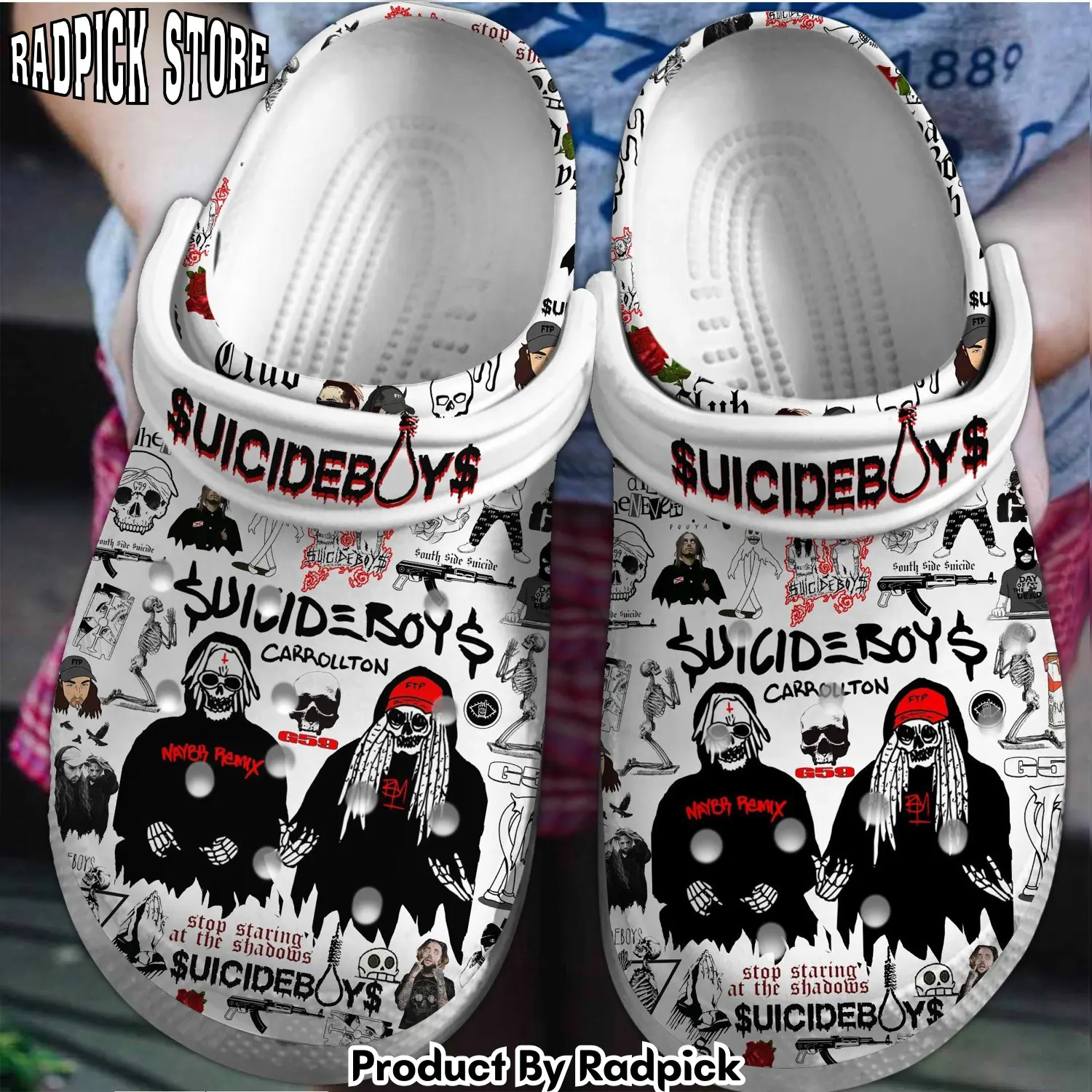 Radpick suicideboys music crocss crocband clogs shoes comfortable for men women and kids footwearelite exclusive rp6521089